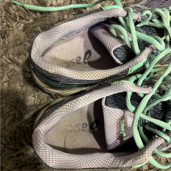 Asics Purple and Green Active Shoes - Picture 3 of 7